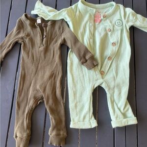 Cat & Jack Mint Green and Brown Footies